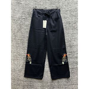 Monoki Women's‎ Navy High Rise Wide Leg Fence  Pants  One Size NWT $700